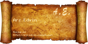 Arz Edvin névjegykártya